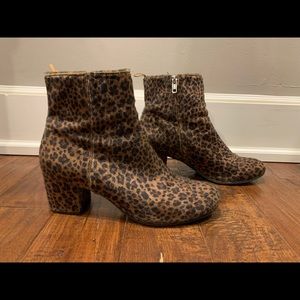 Leopard print booties
